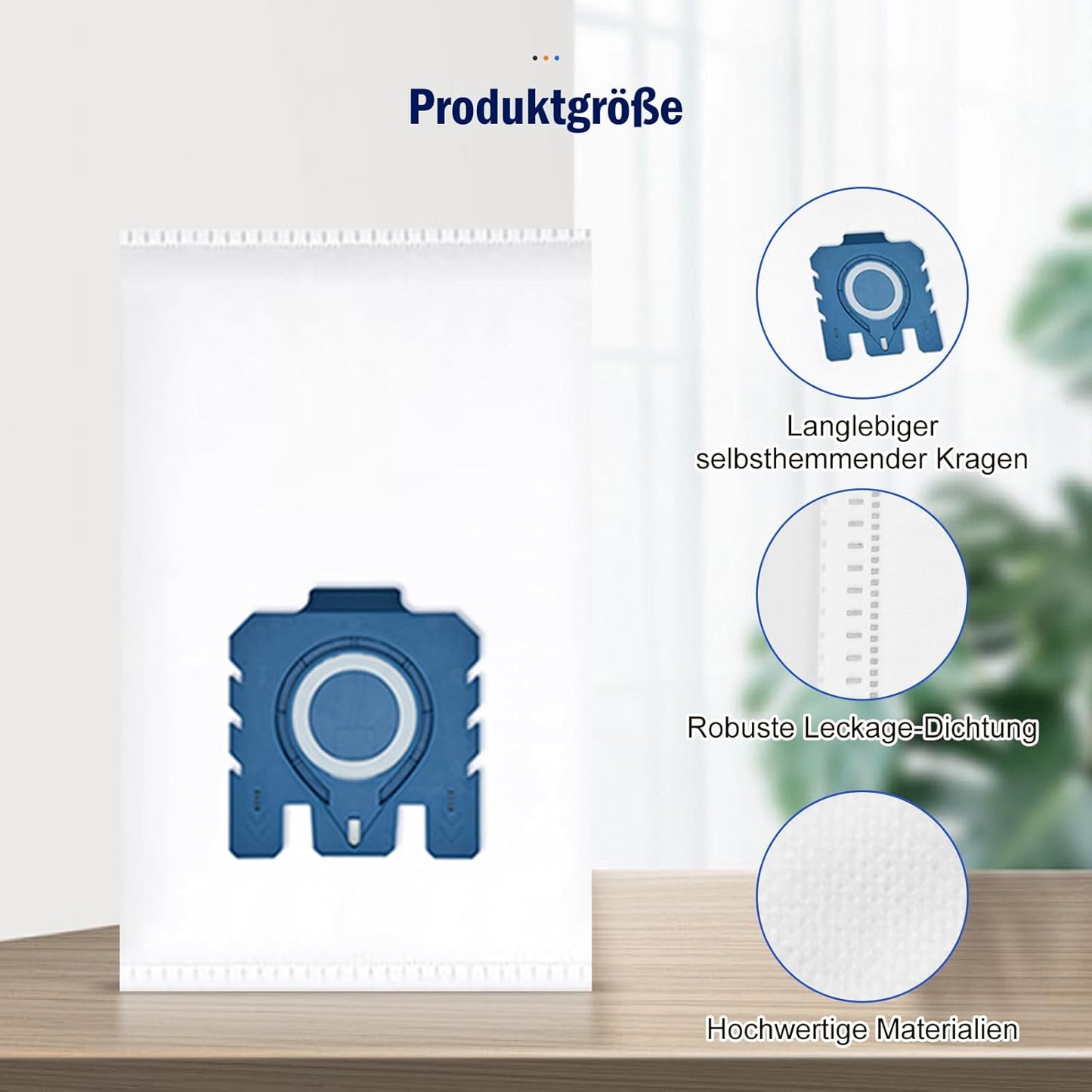 10 x Staubsaugerbeutel mit Abluft- und Motorschutzfilter, 10 Stück Staubsaugerbeutel