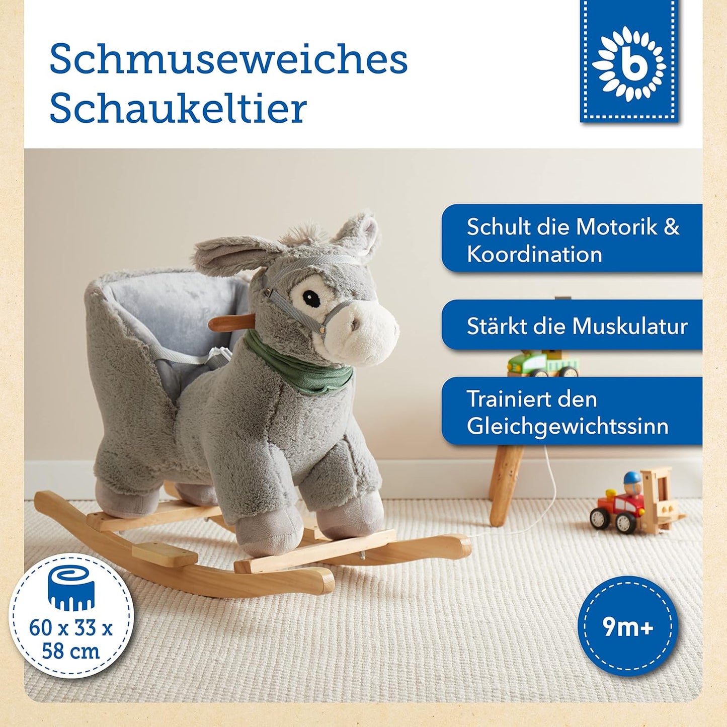 Schaukeltier Esel, Grau