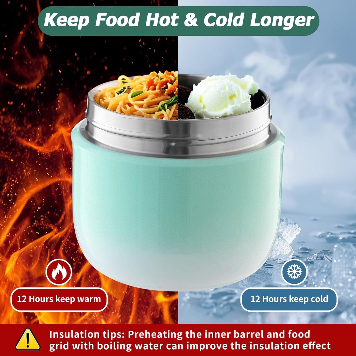 Thermobehälter für Essen, Grün