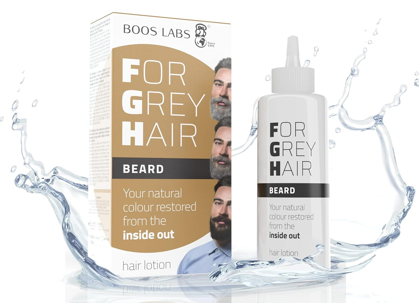 Enzymatisches Bartpflegeprodukt gegen graue Haare, FGH für den Bart