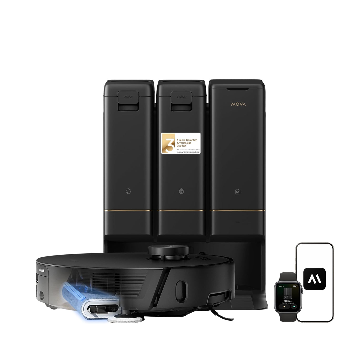 Z50 Ultra Saugroboter mit Wischfunktion & Hindernisvermeidung, Z50 Ultra Black
