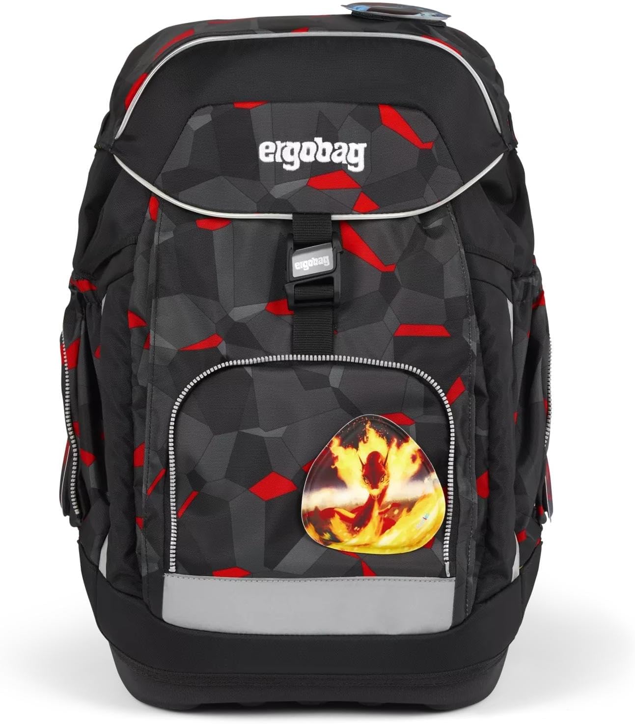 6-teiliges Maxi Schulrucksack-Set, Black, Red/ Einheitsgrösse