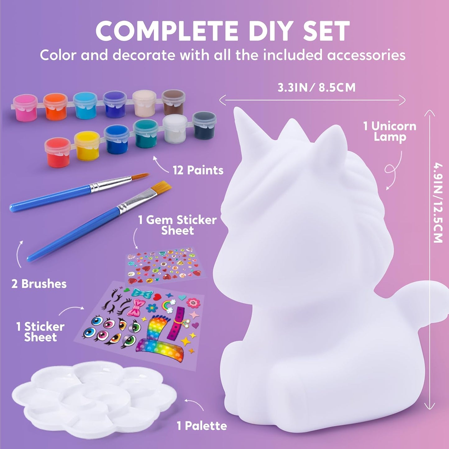 Einhorn Lampe Bastelset für Kinder ab 6 Jahren, Einhorn