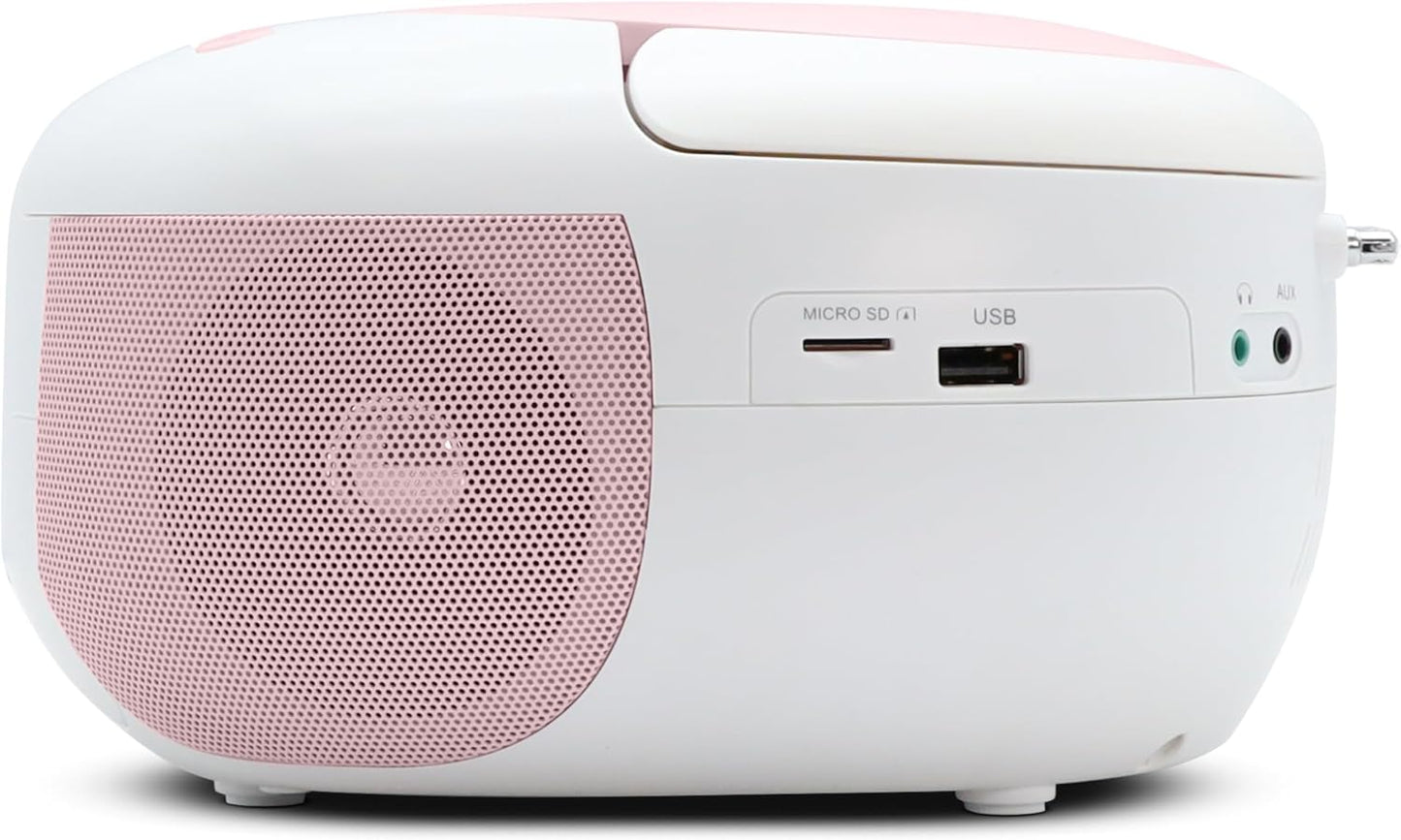 CD-Player Eden mit Bluetooth und USB-Anschluss, Rosa