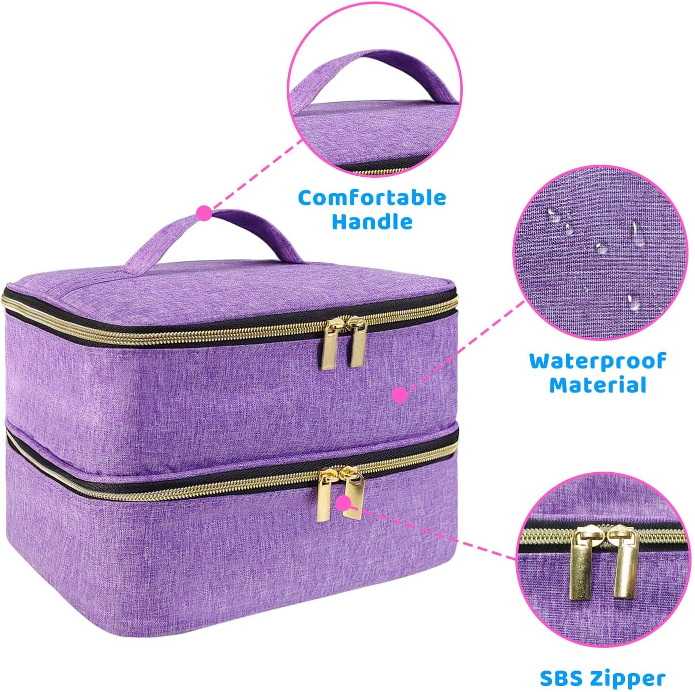 Nagellack-Organizer für 30 Flaschen, Nagellack Aufbewahrung Lila
