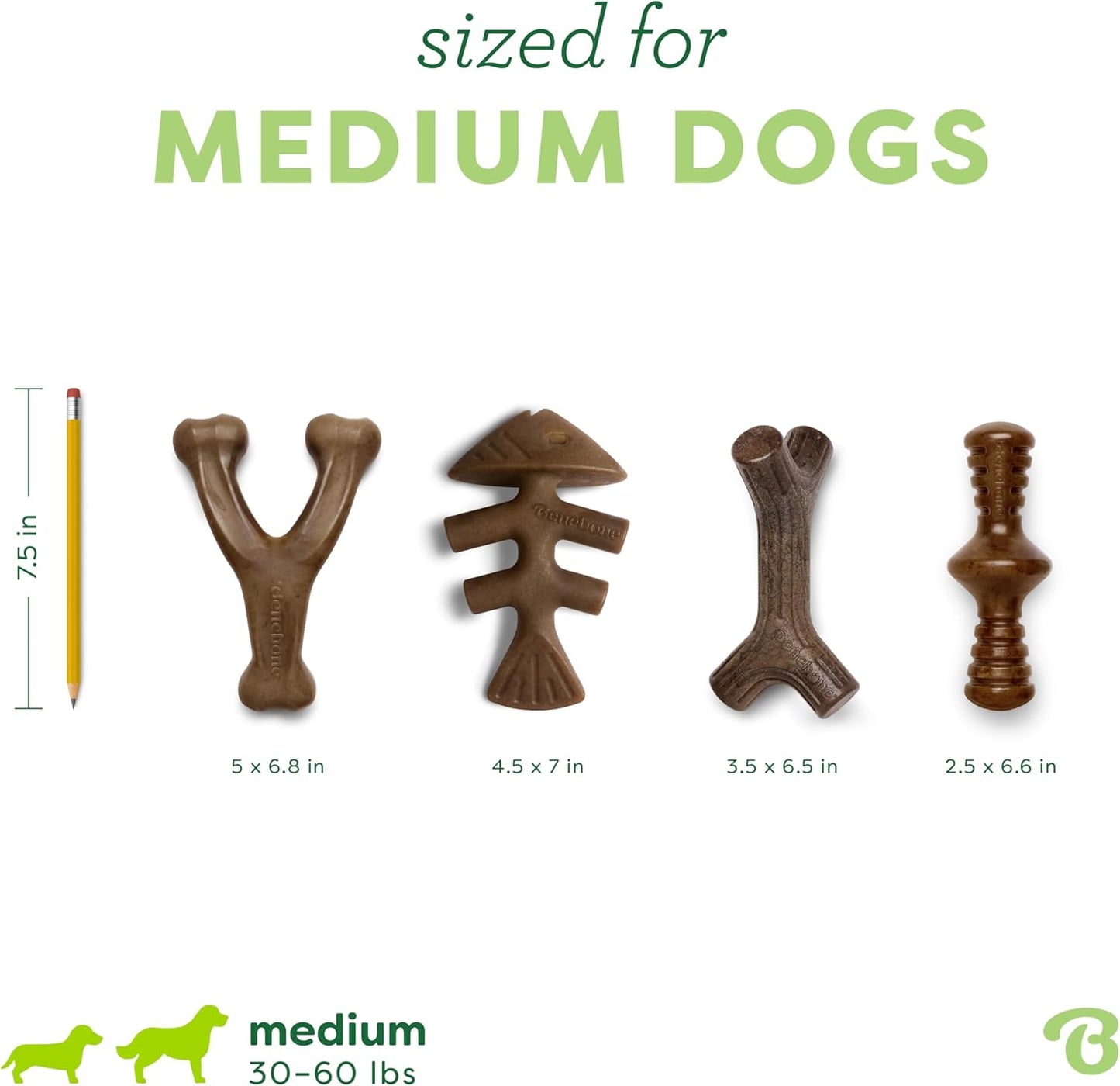 Hundespielzeug-Set, 4 Pack Medium