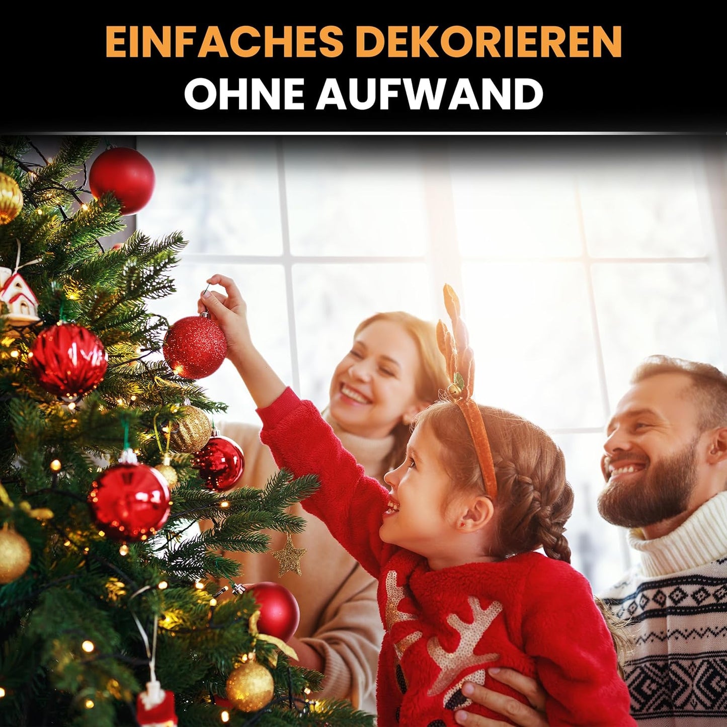 Weihnachtsbaum-Lichterkette mit Timer, für Weihnachtsbäume von 2 bis 2,2 m