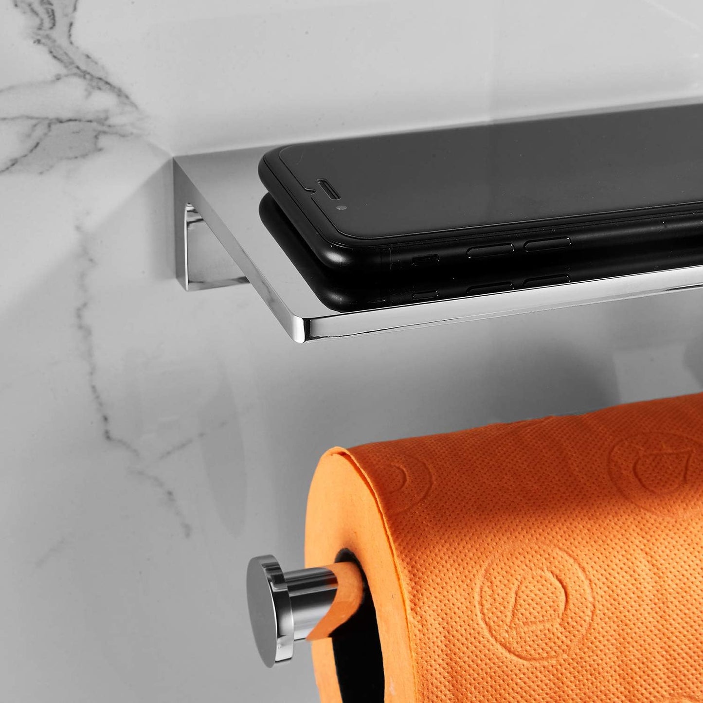 Doppelrollen-Toilettenpapierhalter mit Ablage, Doppel-toilettenpapierhalter Messing Chrom