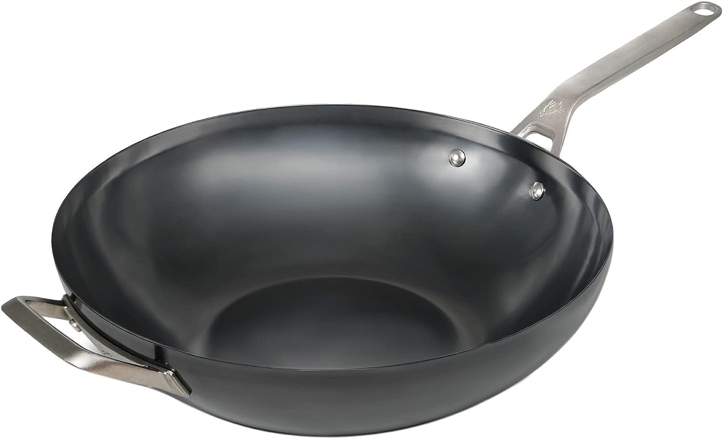 Nitri-Black Karbonstahl-Wok, 35 cm, Induktionsgeeignet, 35cm / 14-Inch