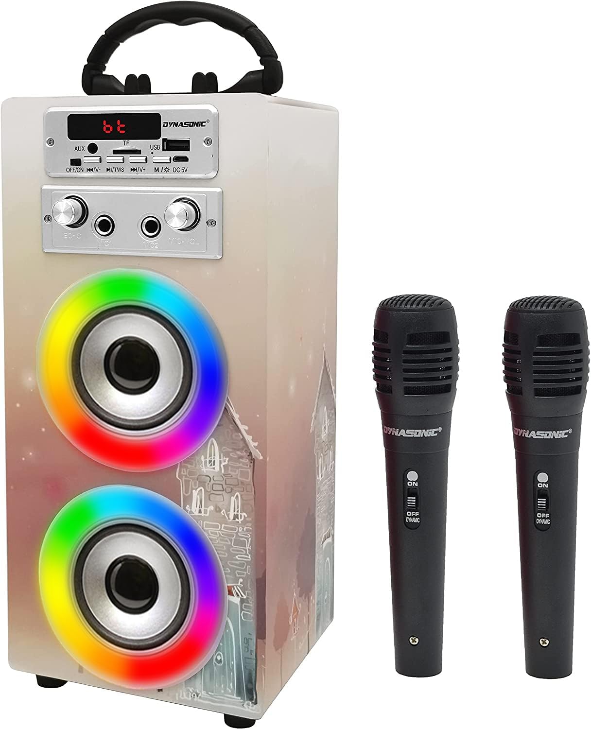 Tragbare Karaoke-Maschine mit 2 Mikrofonen, Model 19
