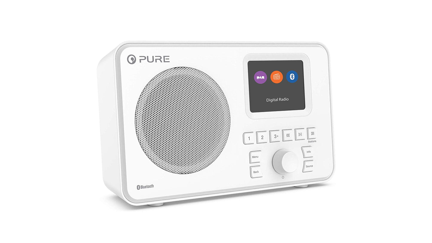 Tragbares DAB+ Radio mit Bluetooth und Display, Weiss Elan One