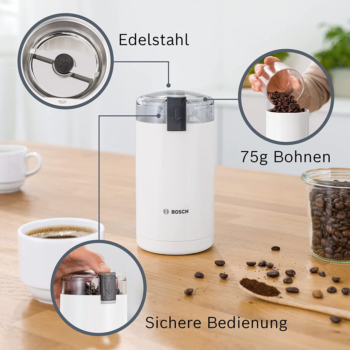 TSM6A011W, Kaffeemühle