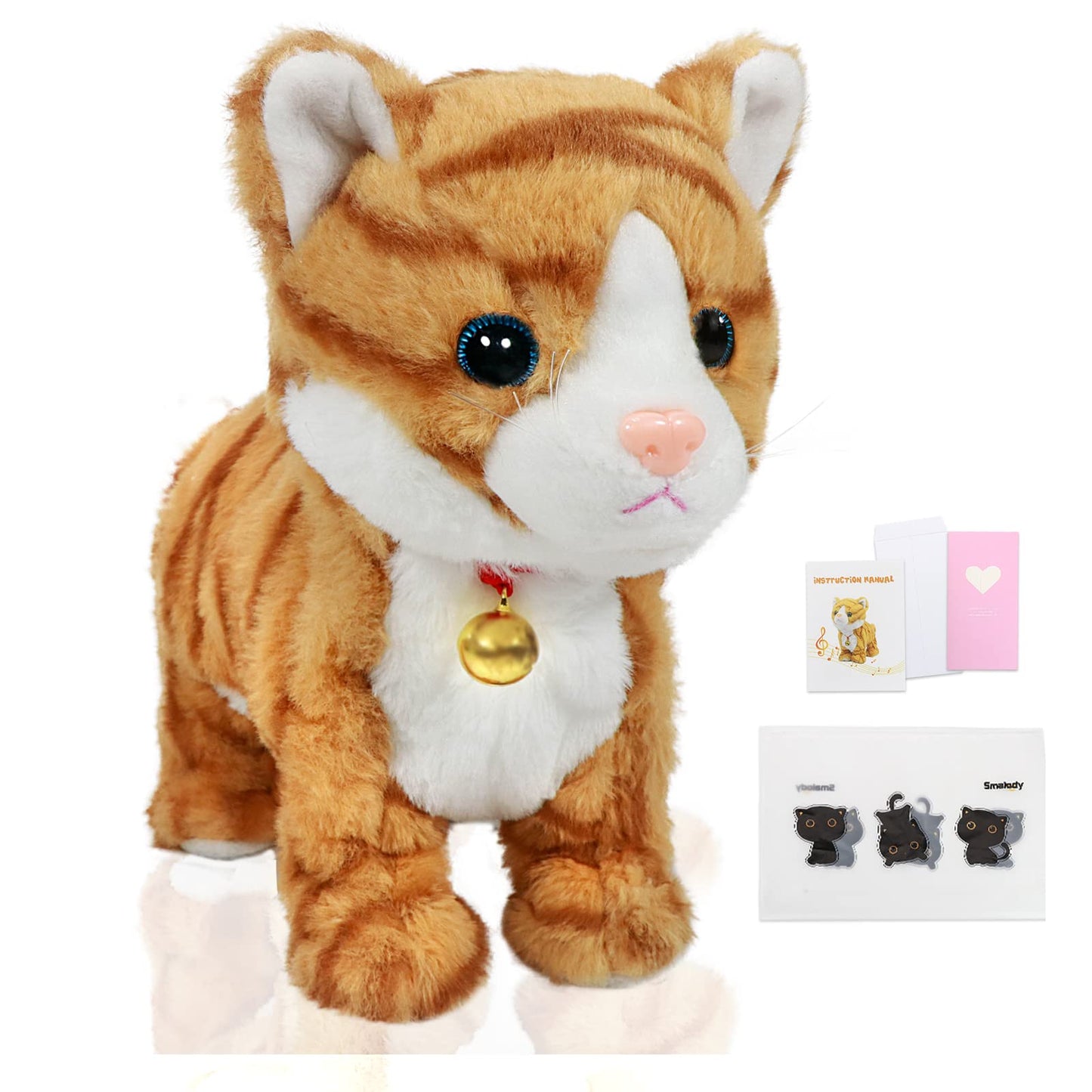 Interaktive Plüschkatze, Gelb Katze (Keine LED-Augen)