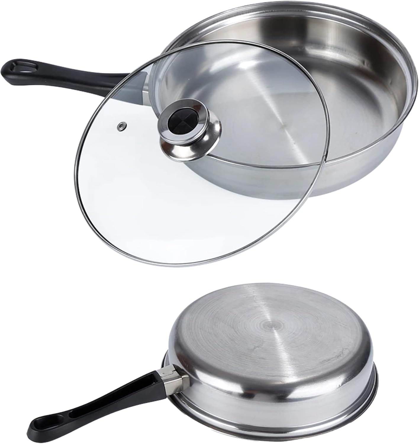 12-teiliges Topfset mit Glasdeckel