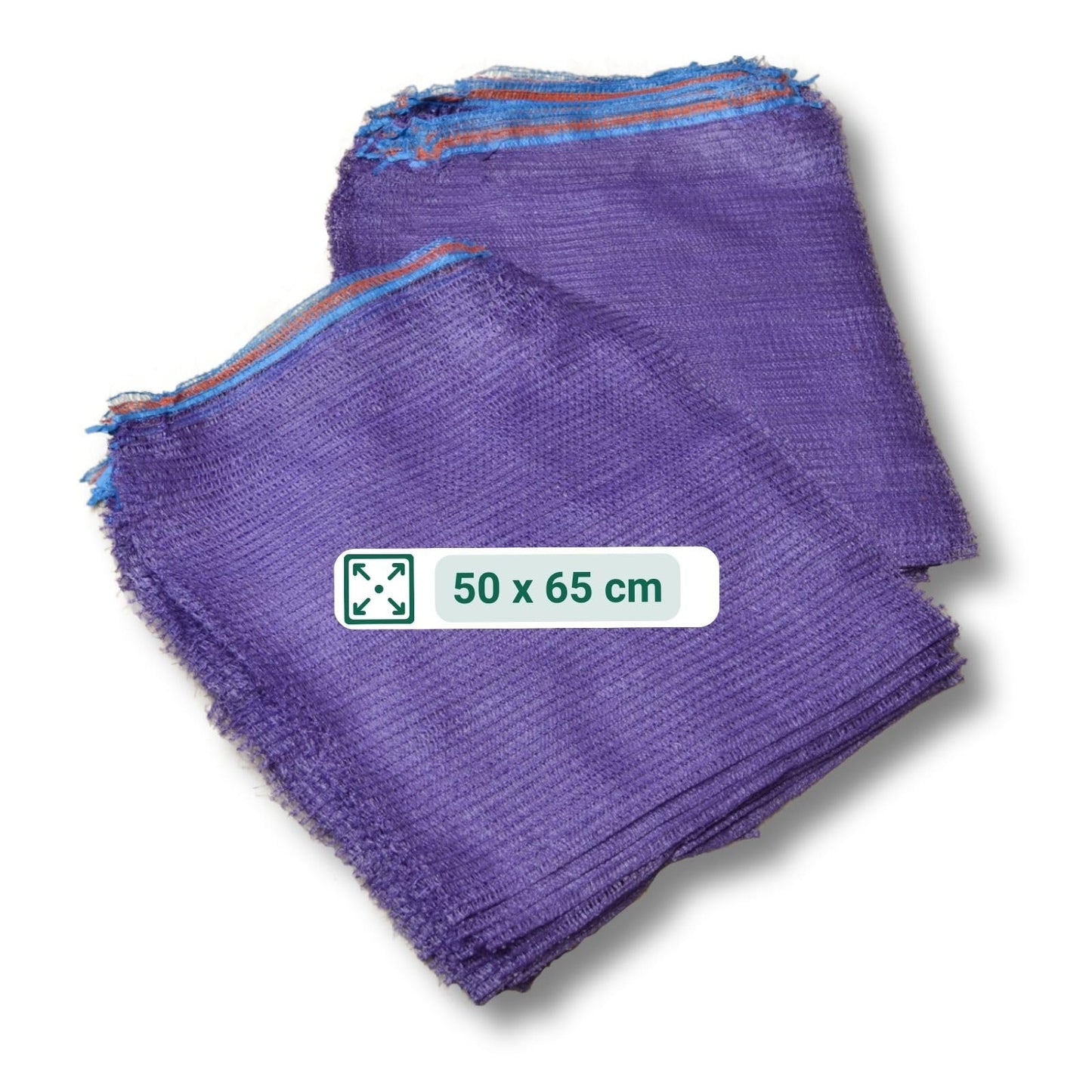 100er-Pack Gemüsesäcke mit Zugband, 15 kg - 50 x 65 cm Lila - mit Zugband