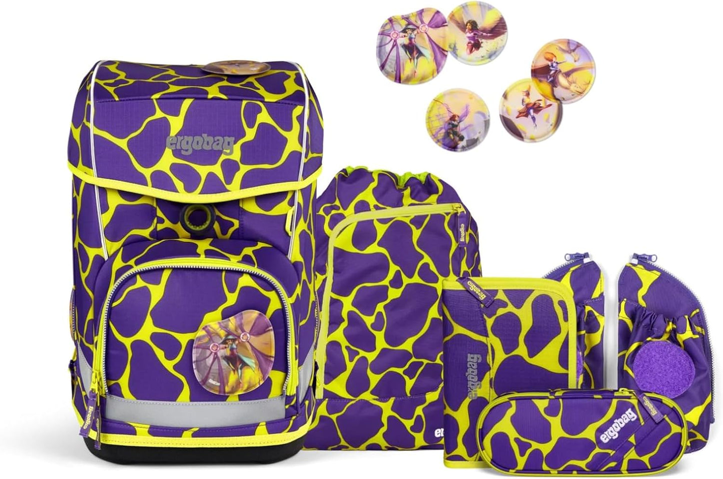 6-teiliges Cubo Light Schulranzen-Set, Subärkraft - Lila Einheitsgröße