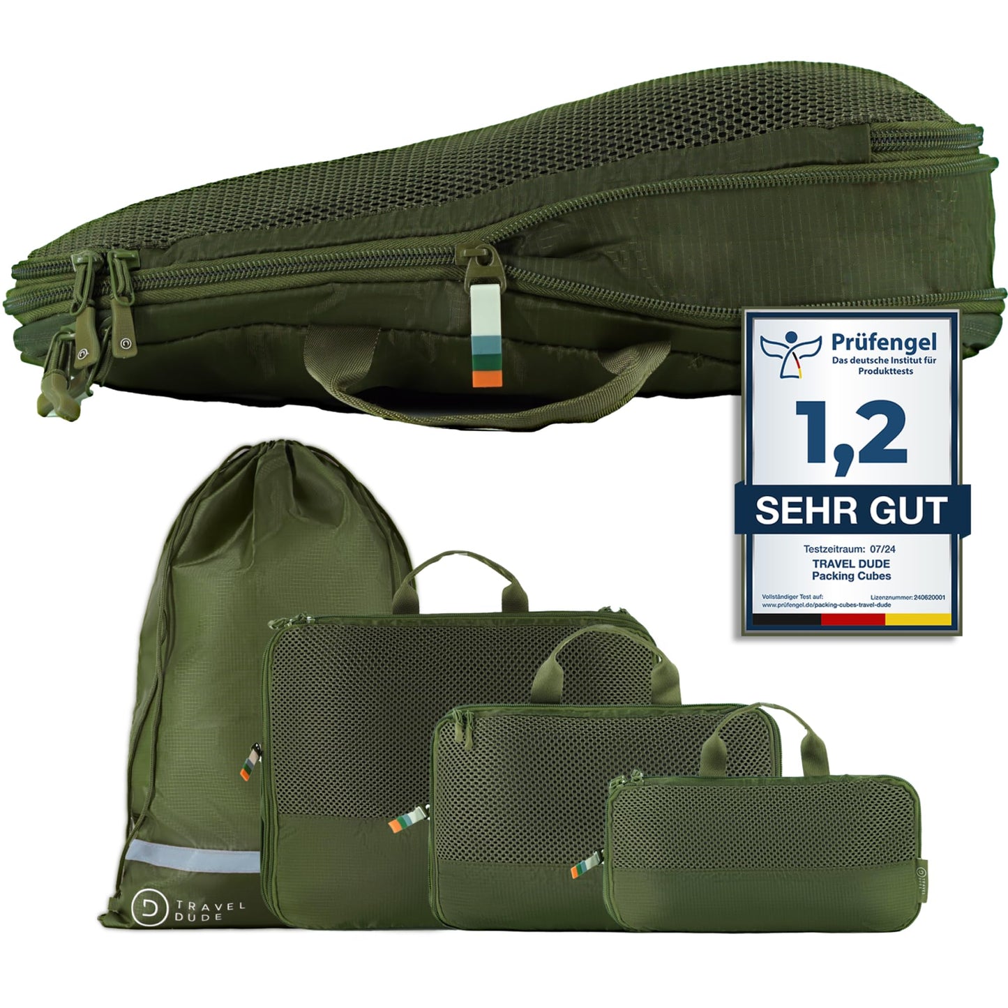4-teiliges Packwürfel-Set, 4-teiliges Set Wald Grün