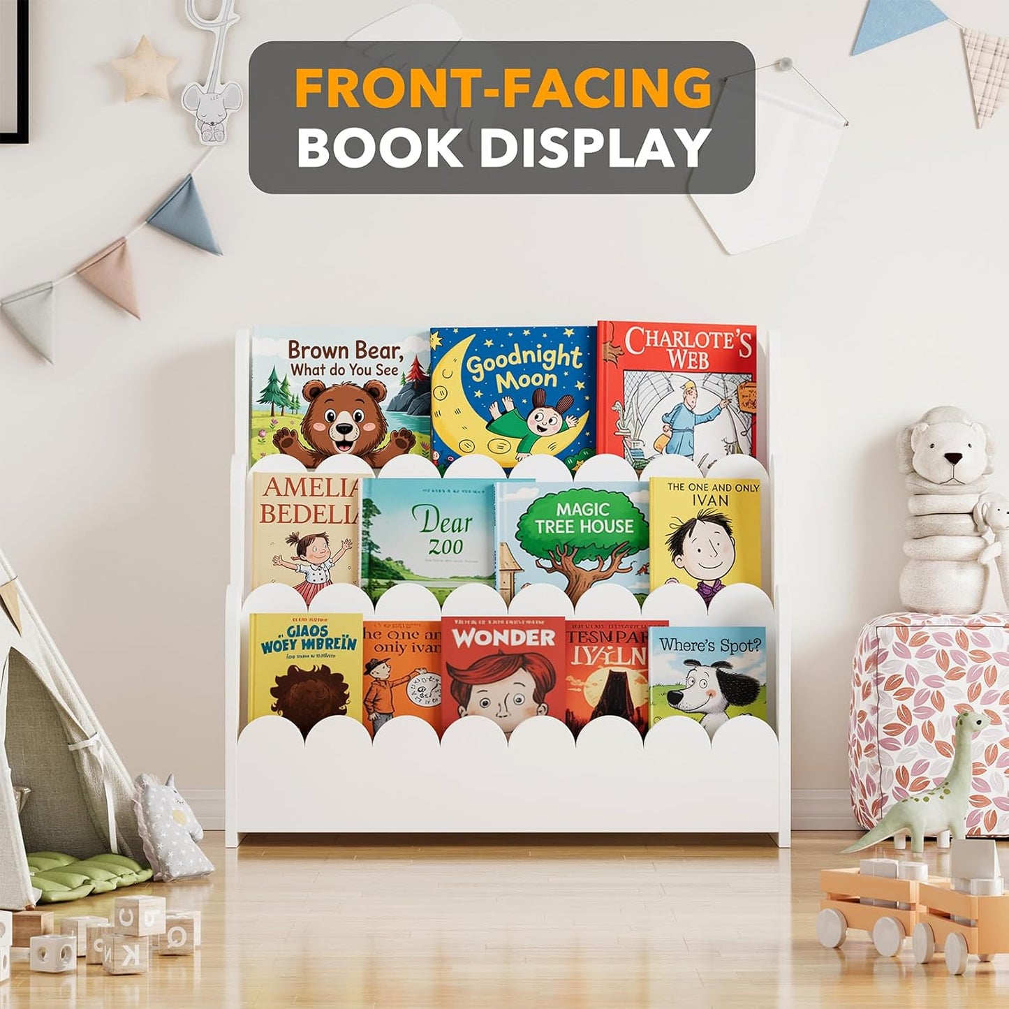 3-stöckiges Bücherregal, Weiss 3 Tier, 78.15 CM 1