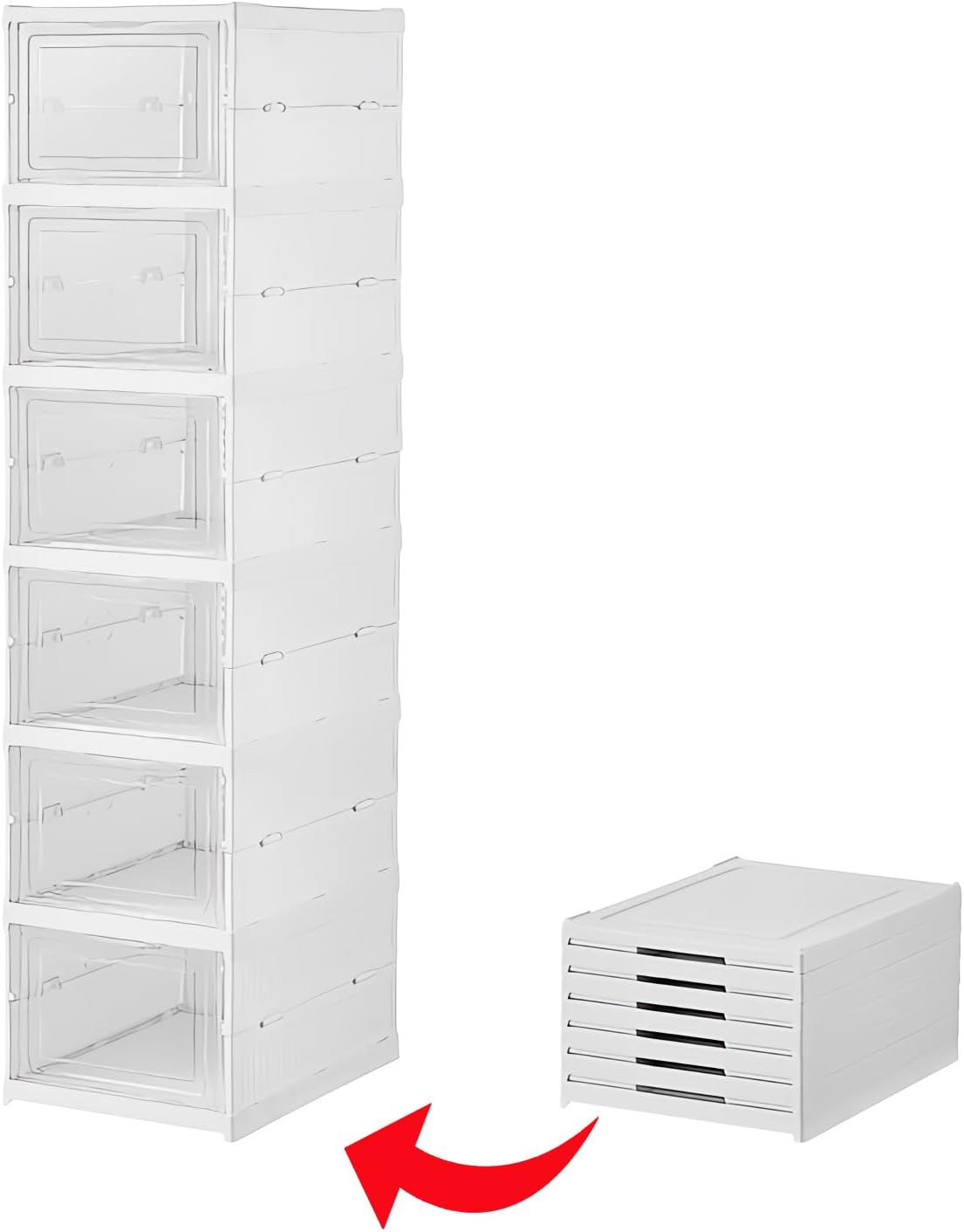 6-stufiger Schuhorganizer, Weiß Standard 6 Ebenen