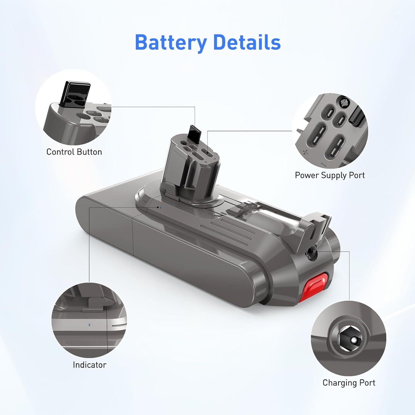 Ersatzakku für Dyson V11/V15 Staubsauger (25,2V 3900mAh)