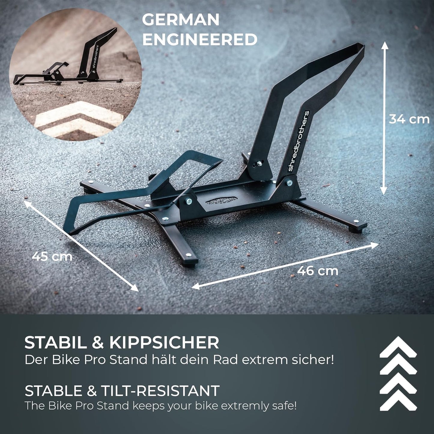 Fahrradständer-Set für 26 bis 29" Mountainbike & Rennrad (2 Stück), Pro Stand - Doppelpack - schwarz