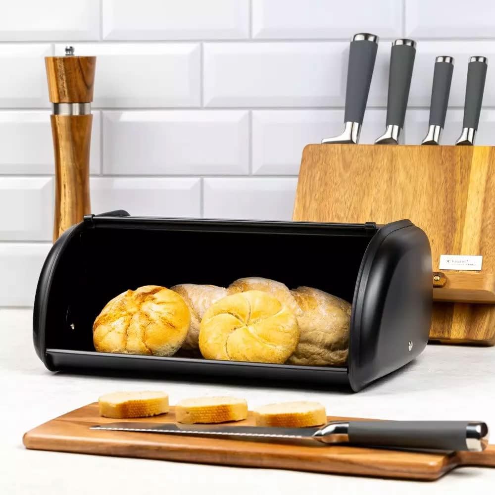 Brotkasten, Schwarz 36cm x 24cm x 15cm (Kleine )