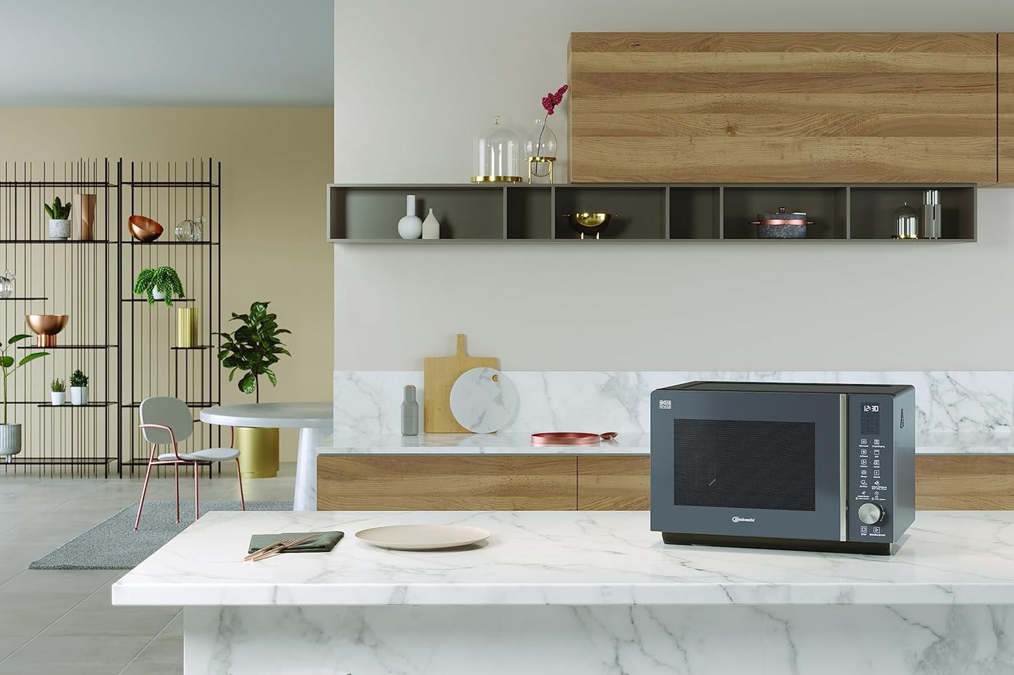 Mikrowelle MF 259 SG ohne Drehteller mit Dampfgar- und Crisp-Funktion, Silber-grau mit Dampfgar- und Crisp-Funktion