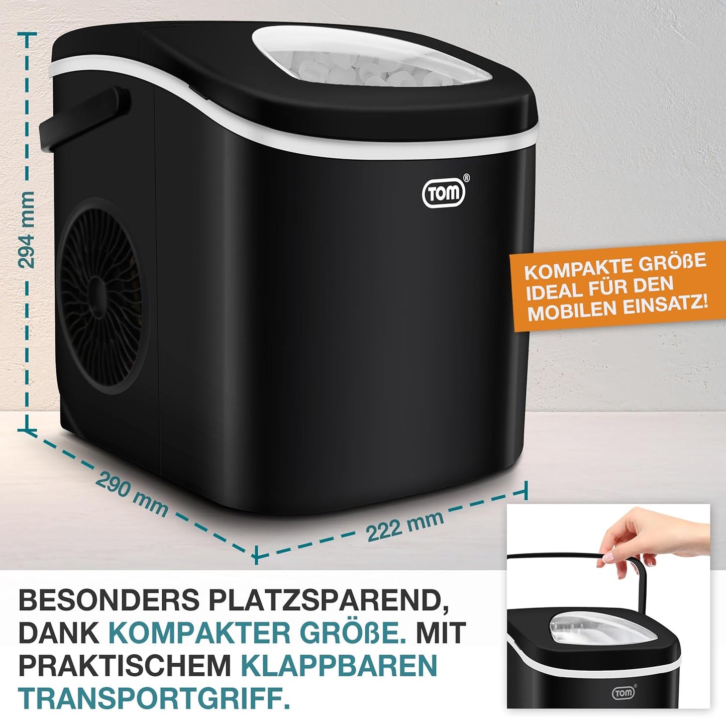 Eiswürfelmaschine mit Schnellzyklus, Nylon