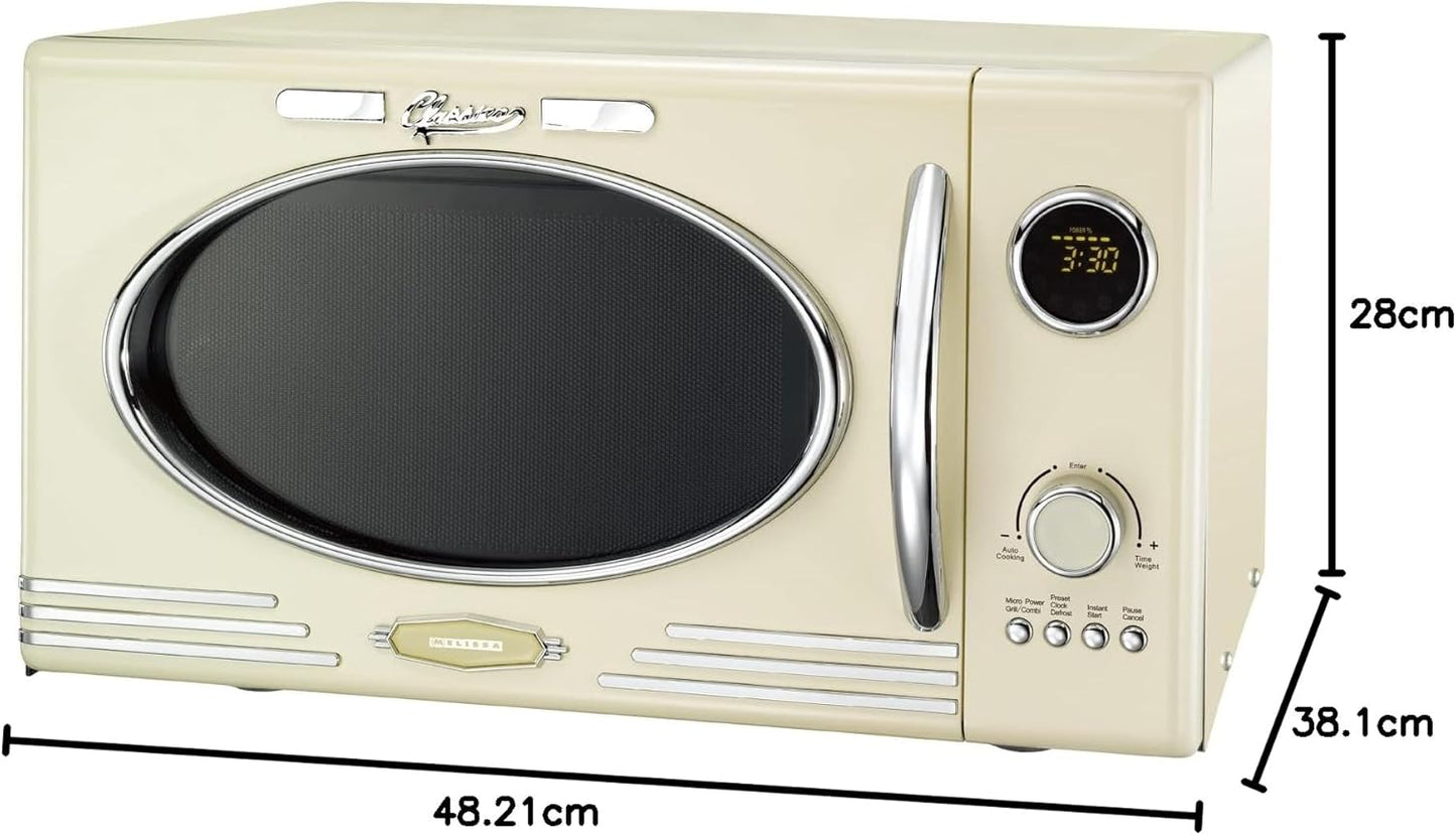 Retro Mikrowelle mit Grill, Creme