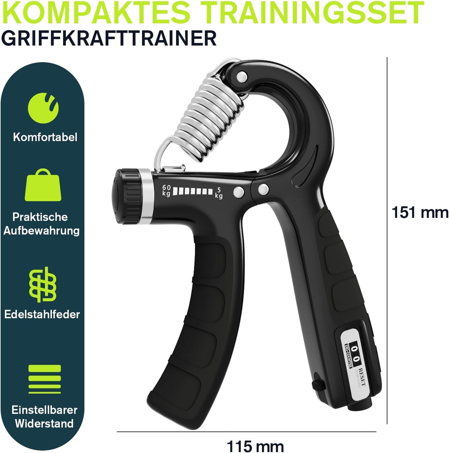 Hand- und Unterarmtrainer-Set, Tiefblau