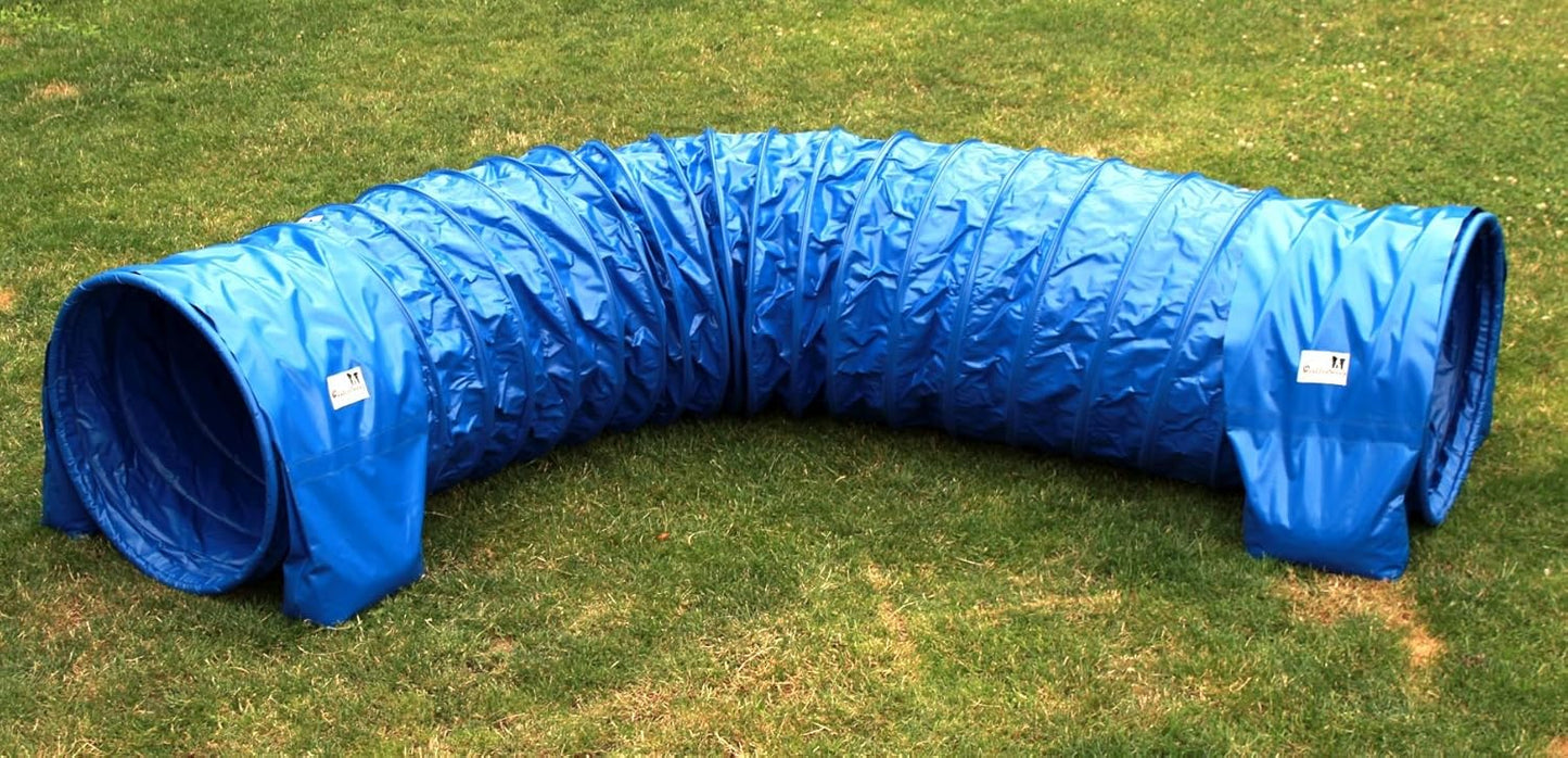 Hundetunnel Agility Gerät mit Stützsandsäcken (3m), 3m blau