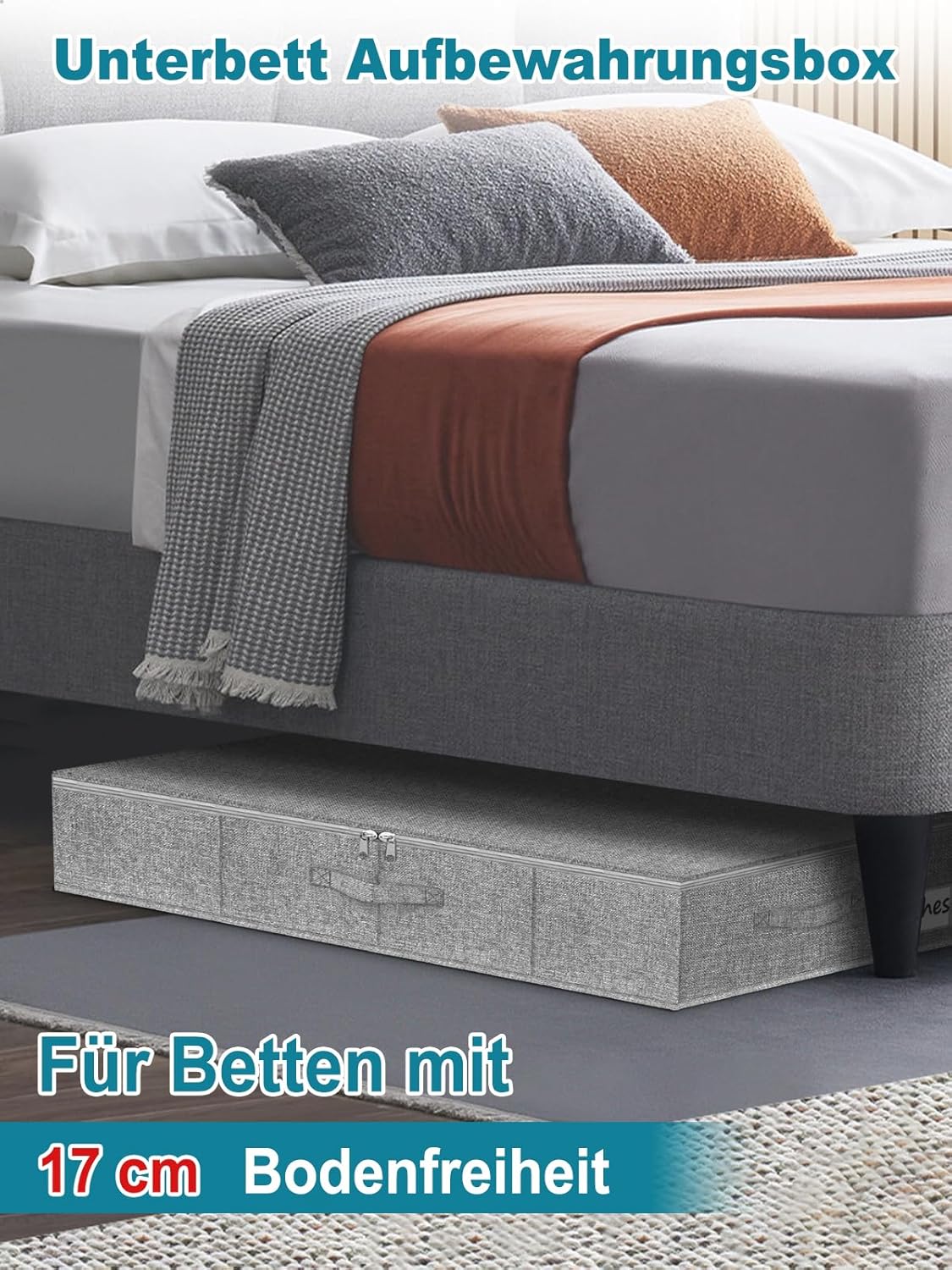 Unterbett Aufbewahrungsboxen, Grau 2