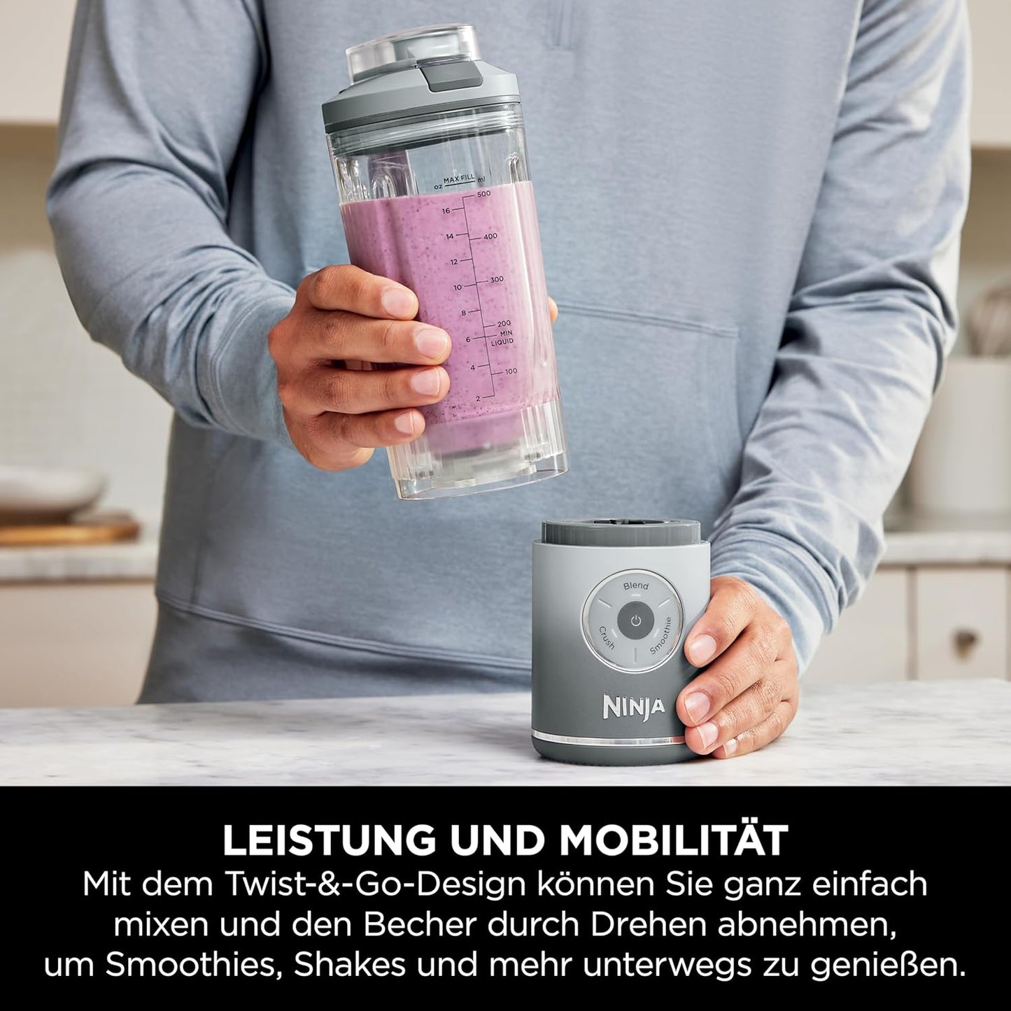 Bundle mit tragbaren Mini-Standmixer, Lavendel/Silber