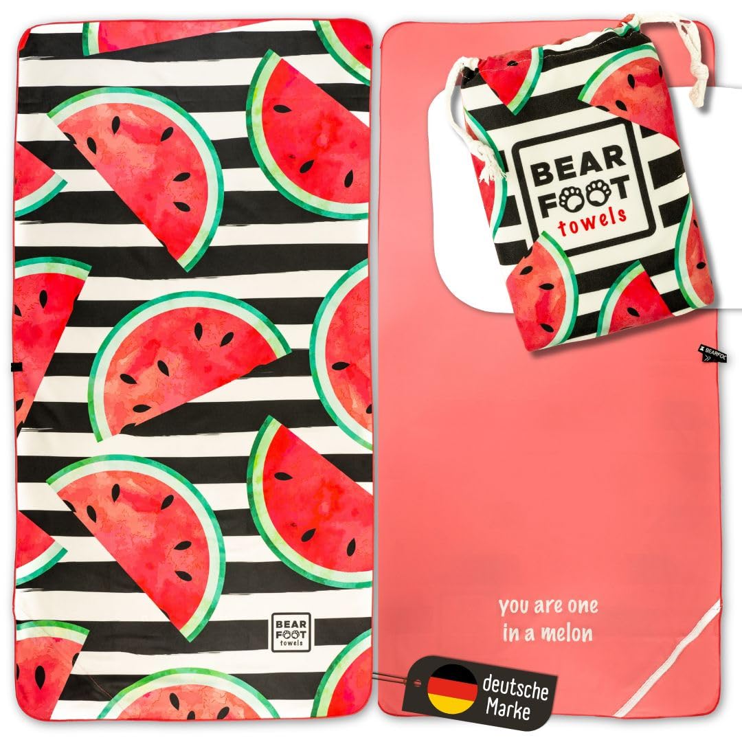 Mikrofaser-Strandtuch XXL mit Tasche (200x90cm), 200x90cm Watermelon/Wassermelon