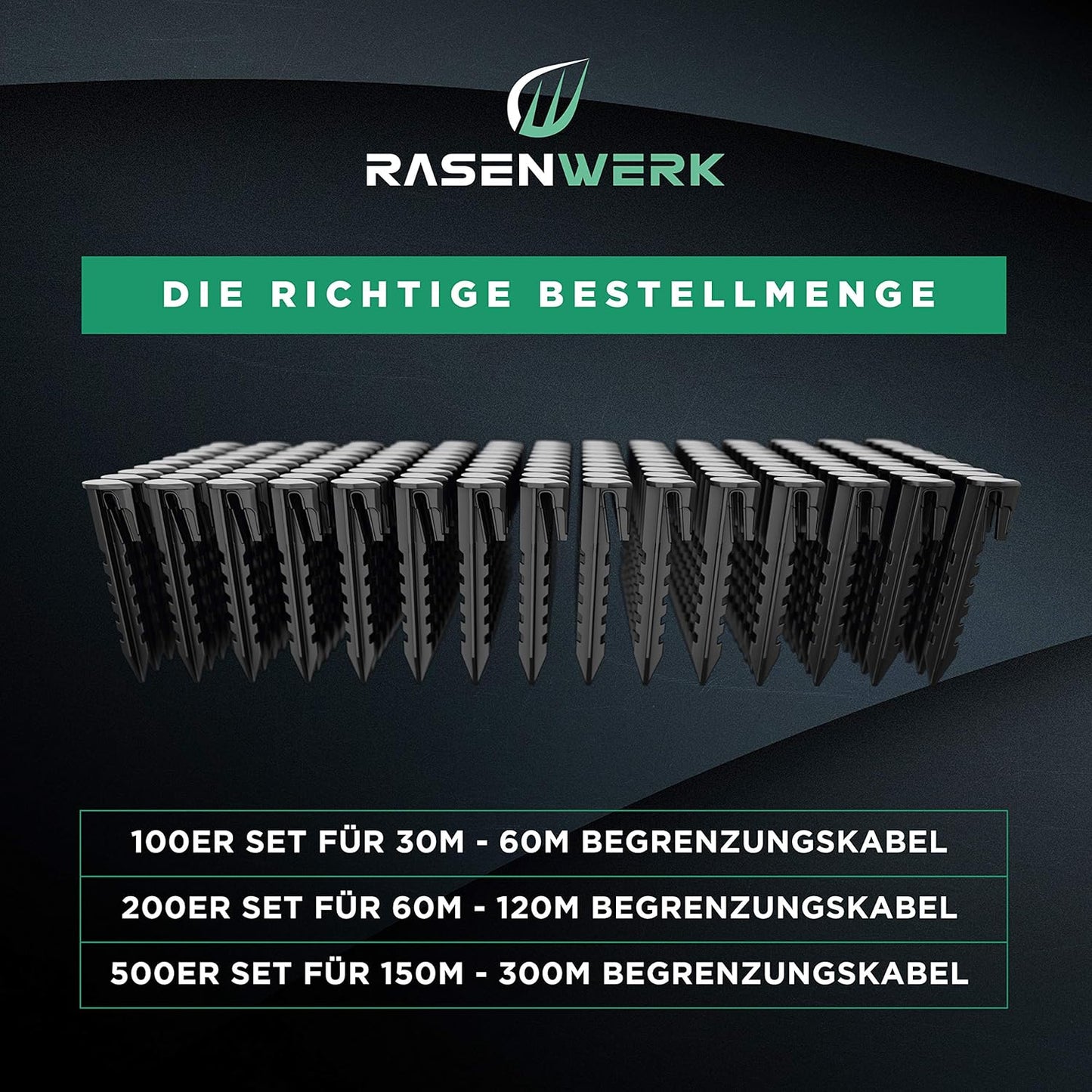 Erdnägel für Begrenzungskabel, 100 Stück, 100 Stück