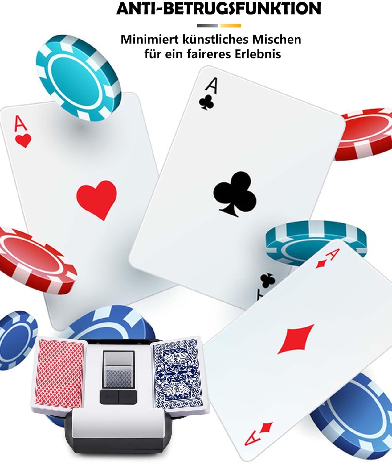 Automatischer Kartenmischer für 1-2 Decks