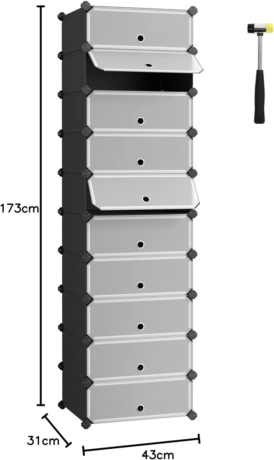 Quadro Schuhregalsystem, 1 Schwarz