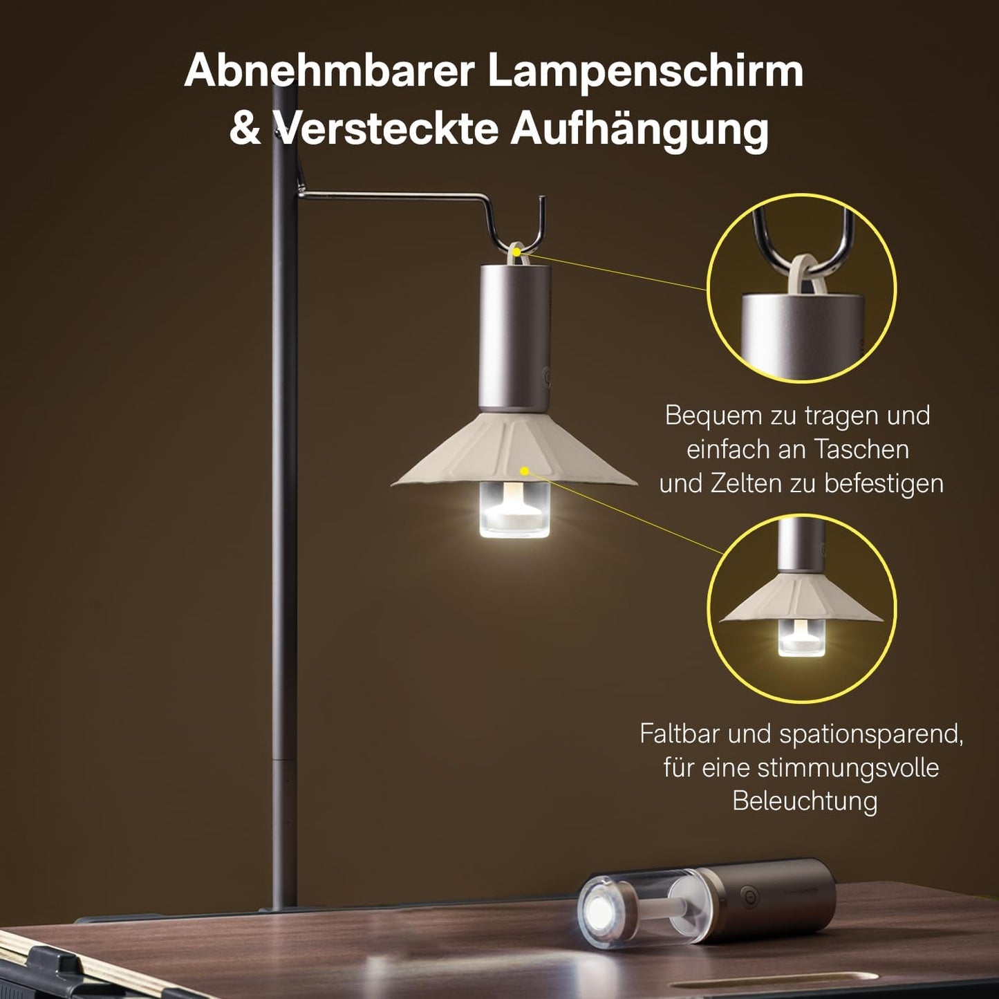 Campinglampe mit 3 Modi