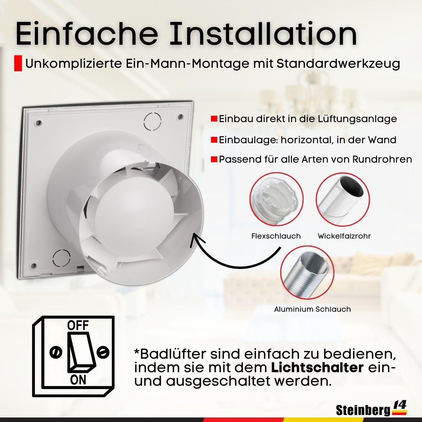 Abluftventilator EE100, Ø 100mm Anthrazit