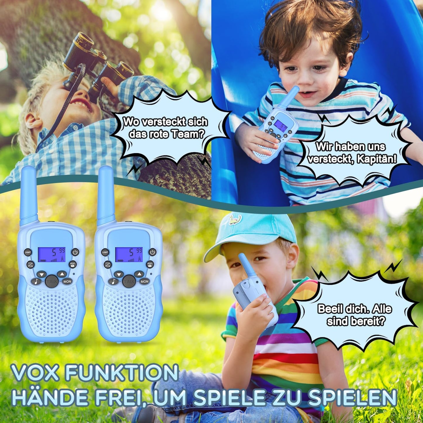 Walkie Talkie für Kinder, hellblau