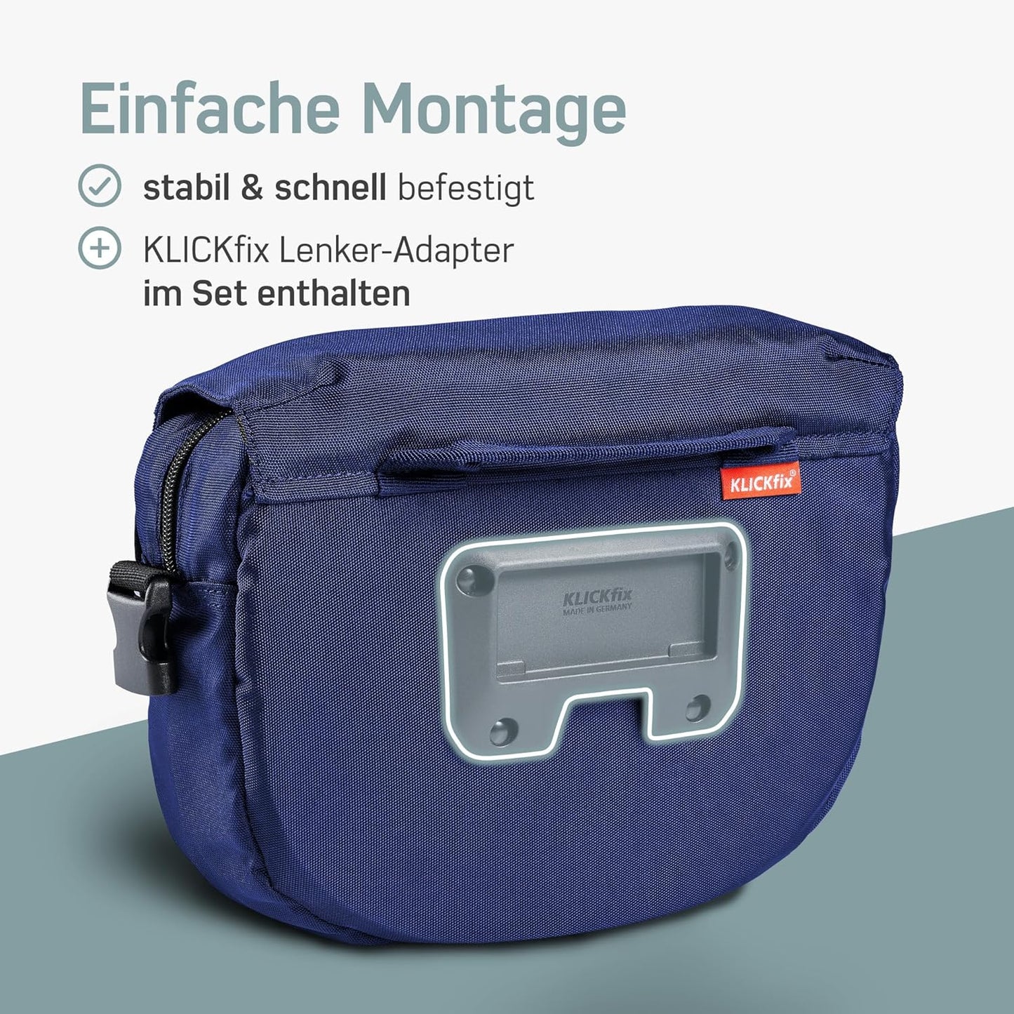 Lenkertasche KLICKfix, Mit Adapter, Blau