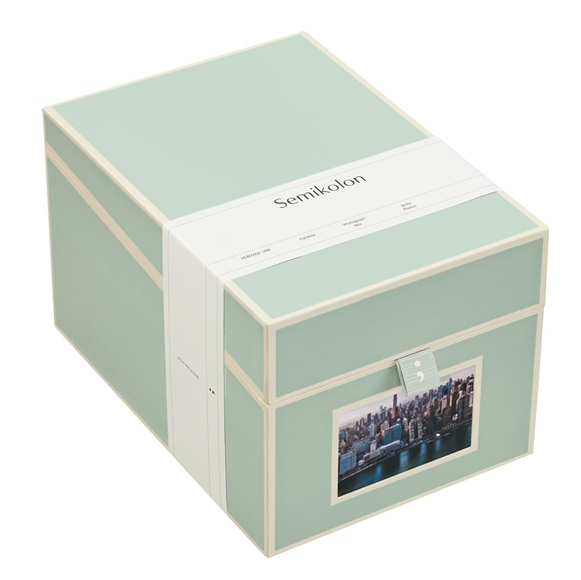 CD- und Fotobox für 10x15 cm Fotos, Pastellgrün 17,7 x 15,7 x 25,6 cm