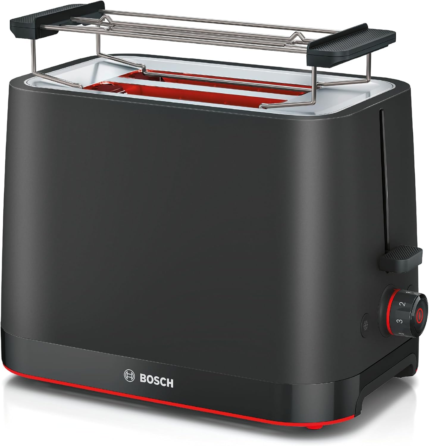 MyMoment Toaster mit Brötchenaufsatz, Schwarz