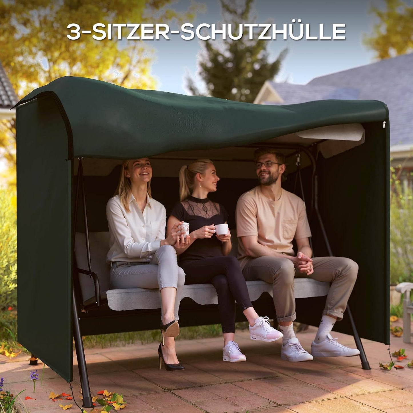 Abdeckung für Hollywoodschaukel, 205L x 124B x 164H cm Dunkelgrün
