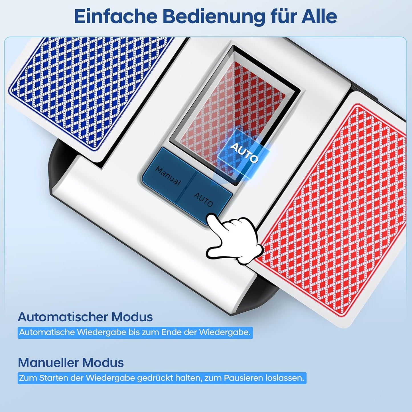 Automatischer Kartenmischer für Poker & Spieleabende, Weiss