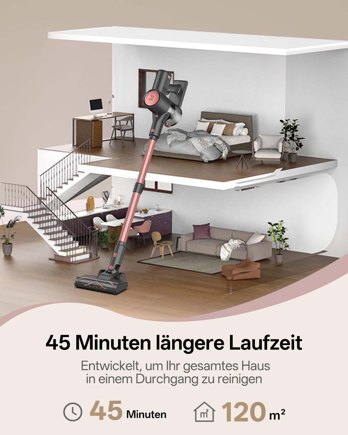 Kabelloser Akkustaubsauger V10PRO, S Rosa