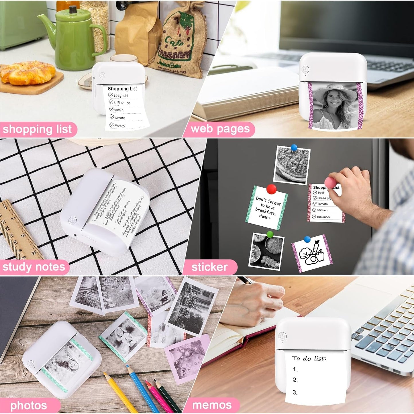 Mini Drucker mit Thermal-Inkless-Printing-Technologie