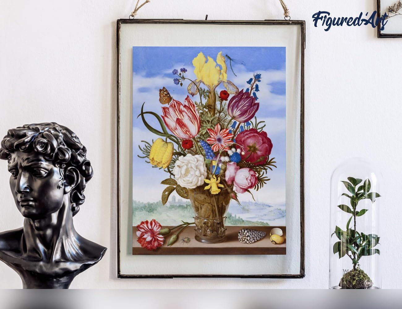 Malen nach Zahlen Set mit Rahmen (Blumenstrauss, 40x50cm), Blumenstrauß - Ambrosius Bosschaert 40x50cm Mit Keilrahmen (nicht gespannt)