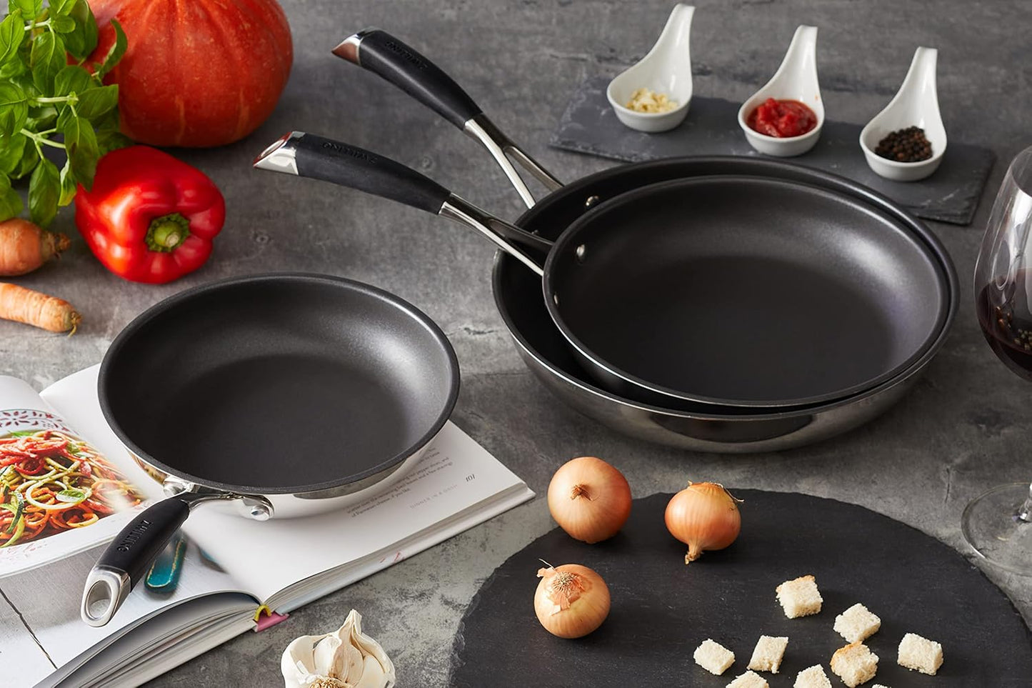3-teiliges Bratpfannen-Set Poletto, 20cm + 24cm + 28cm