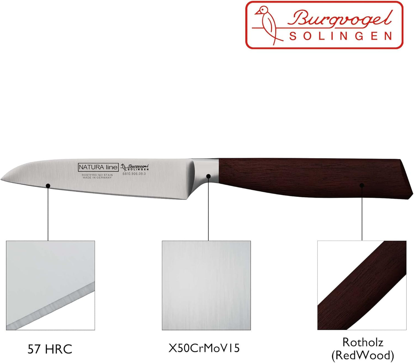 Natura Line Gemüsemesser, Braun Rot